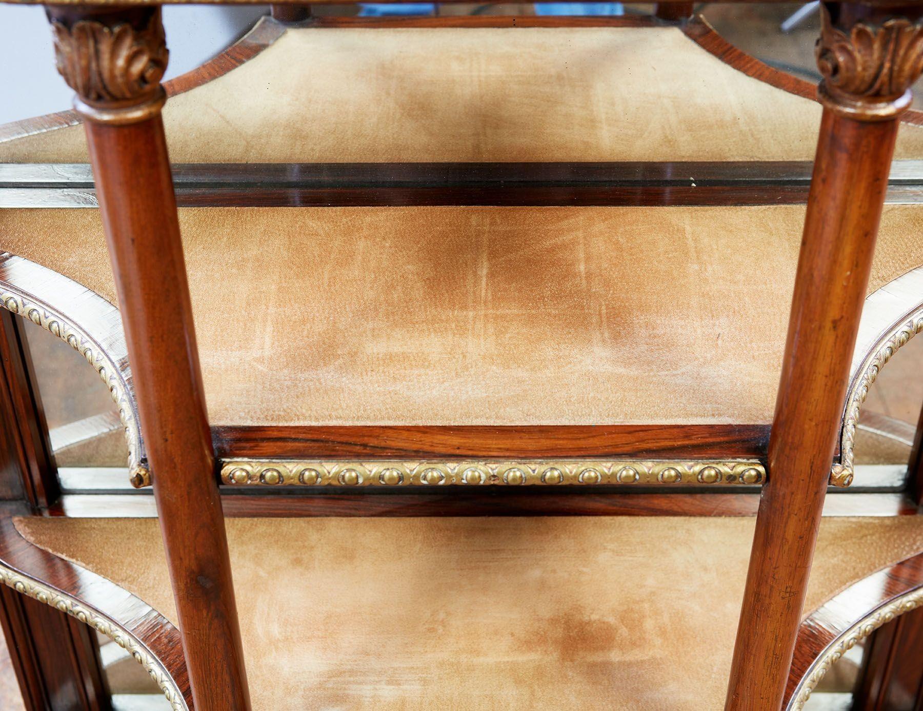 19th Century William iv Rosewood Mirrored Etagere For Sale