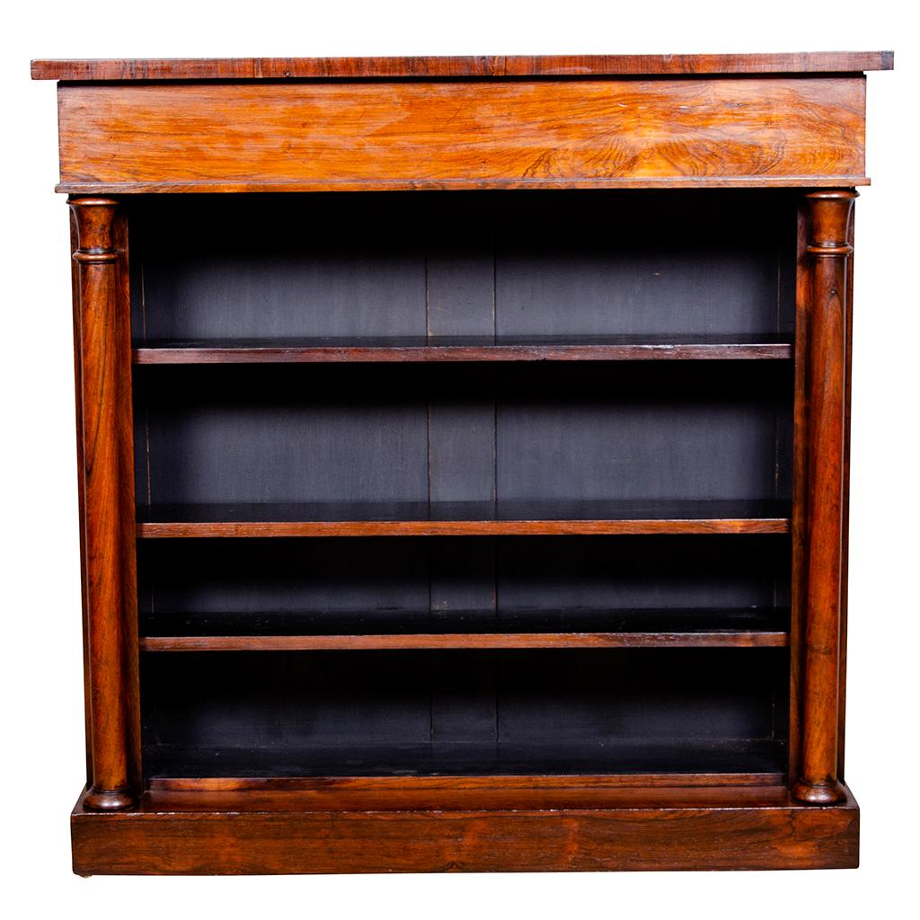 English William IV Rosewood Open Bookcase