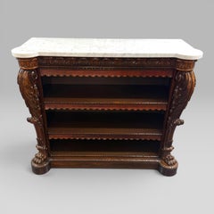 William IV Rosewood Open Bookcase Marble Top Attributed Gillows