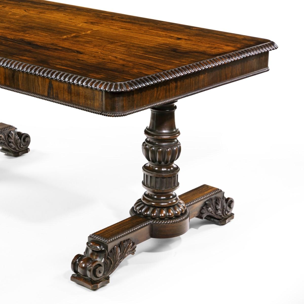 English William iv Rosewood Partners’ Library Table by Gillows