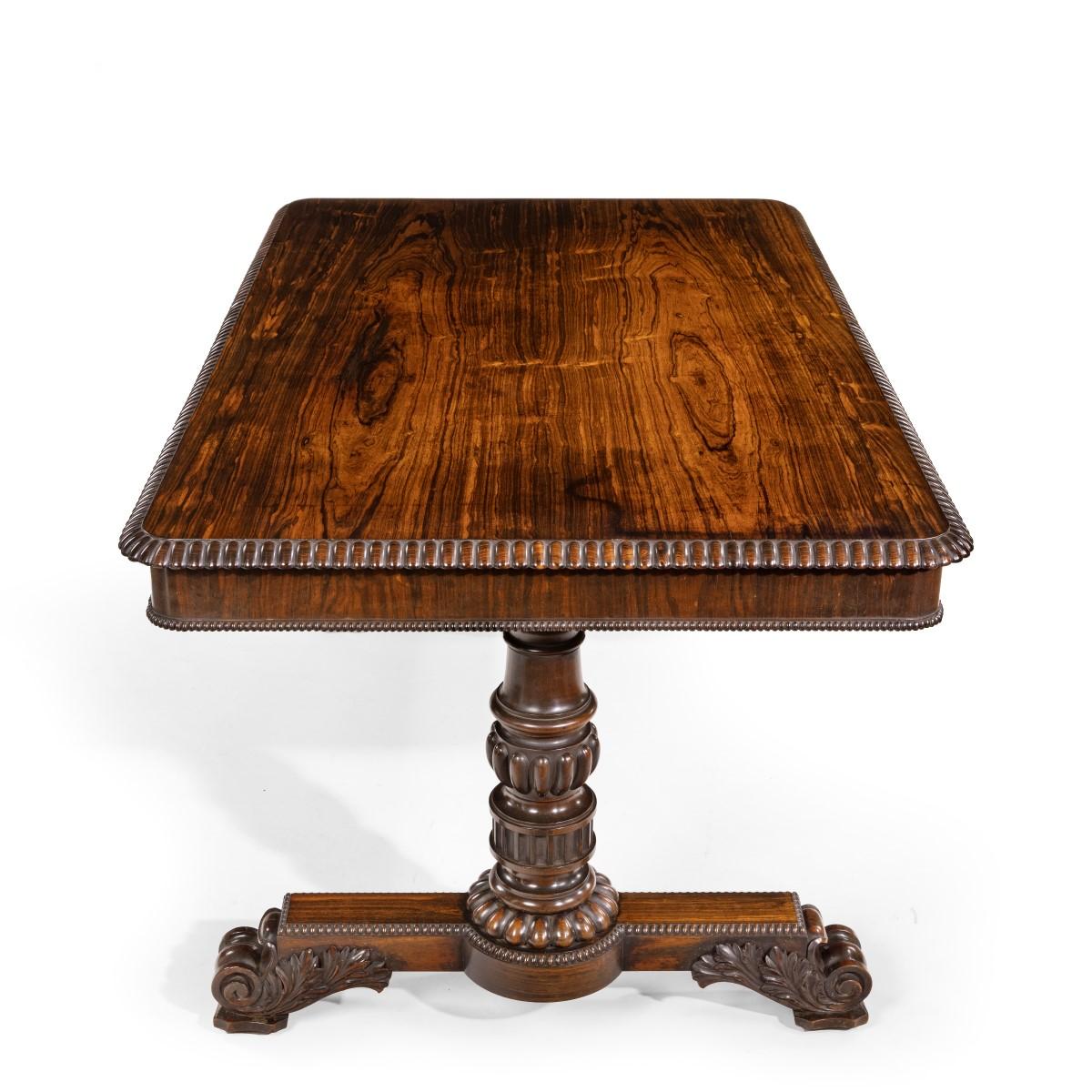 Mid-19th Century William iv Rosewood Partners’ Library Table by Gillows