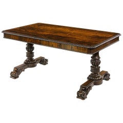 Antique William iv Rosewood Partners’ Library Table by Gillows