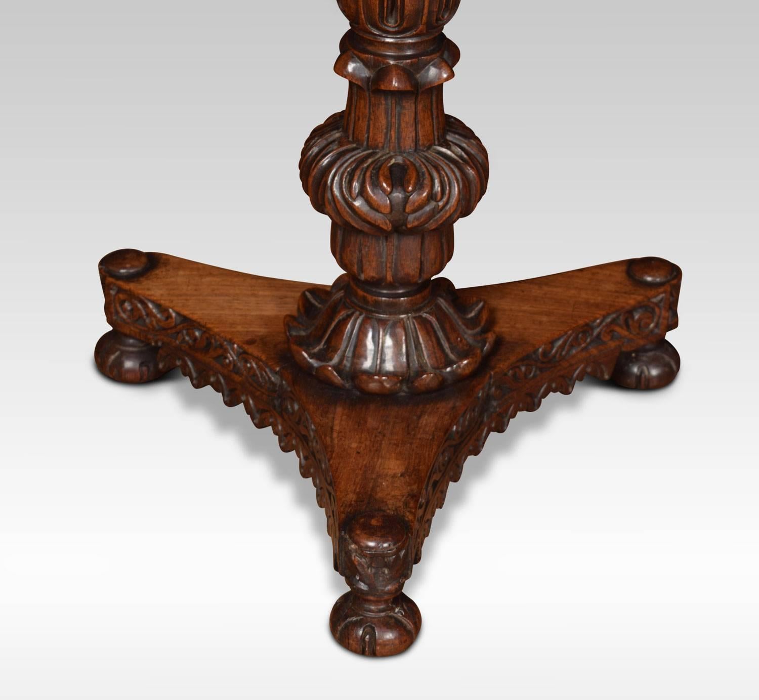 William IV Rosewood Pedestal Table In Excellent Condition In Cheshire, GB