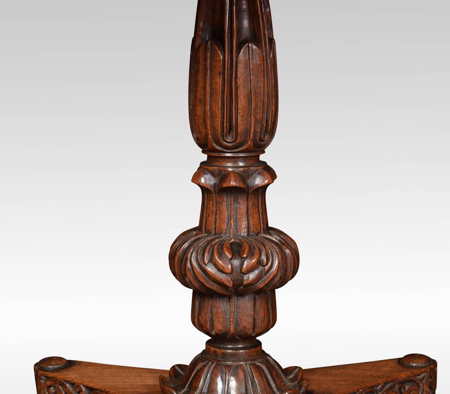19th Century William IV Rosewood Pedestal Table