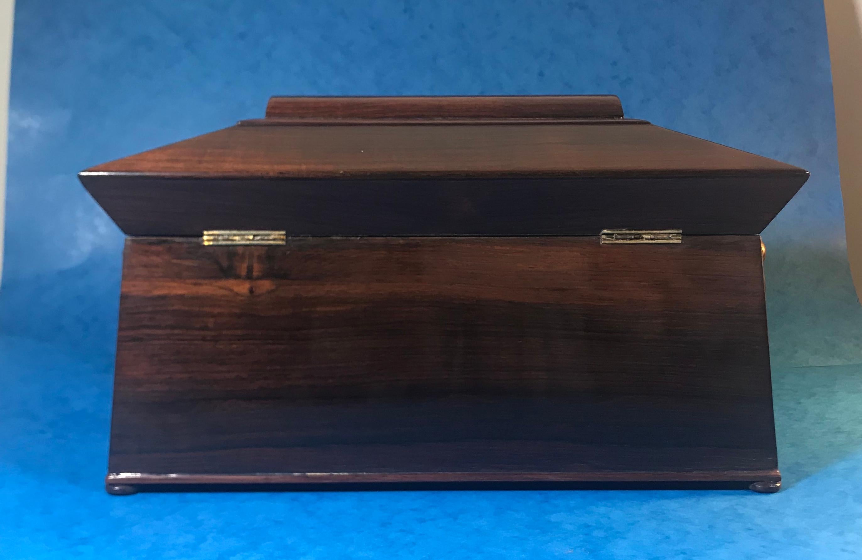 William IV Rosewood Sarcophagus Tea Caddy For Sale 8