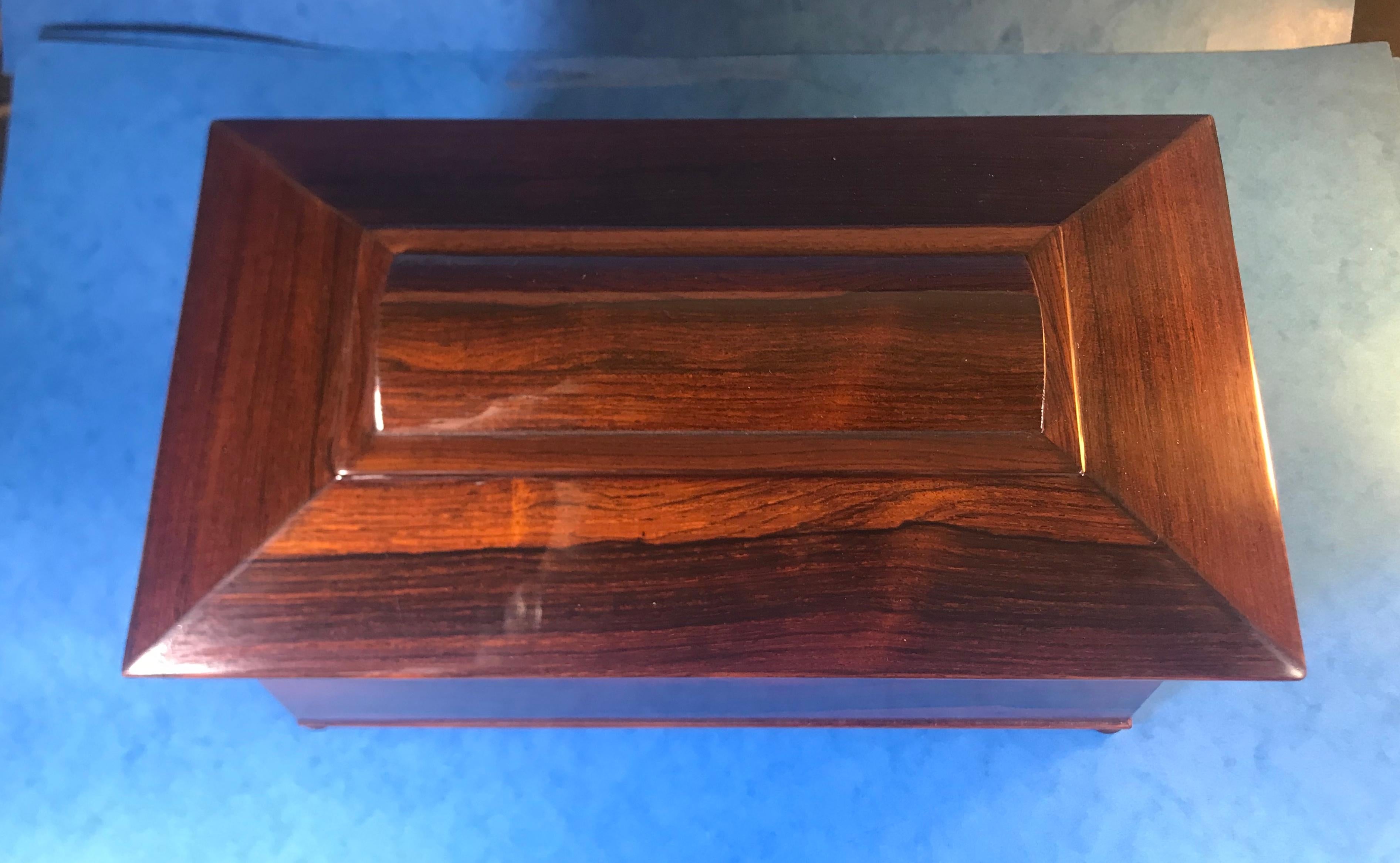 William IV Rosewood Sarcophagus Tea Caddy For Sale 1