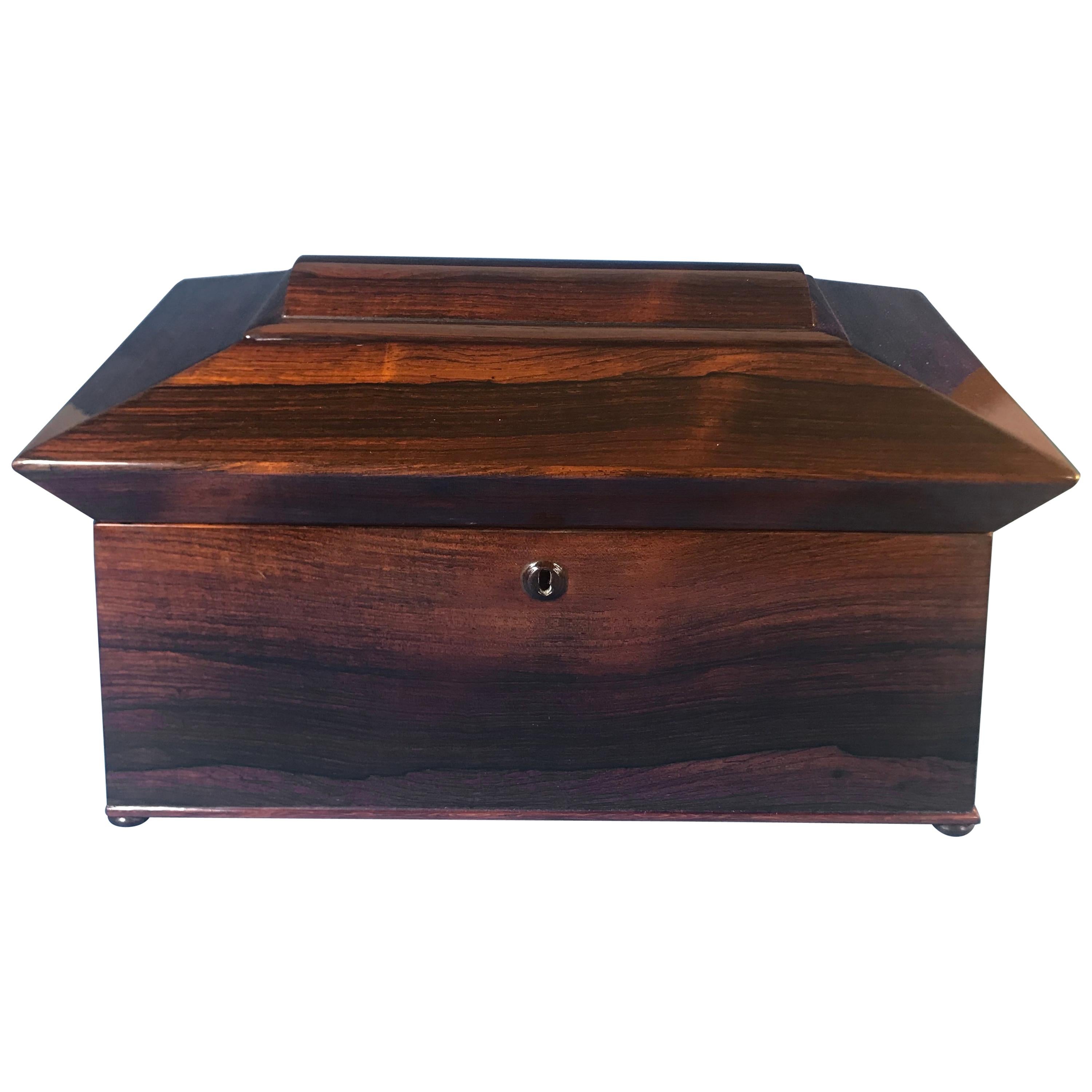 William IV Rosewood Sarcophagus Tea Caddy For Sale