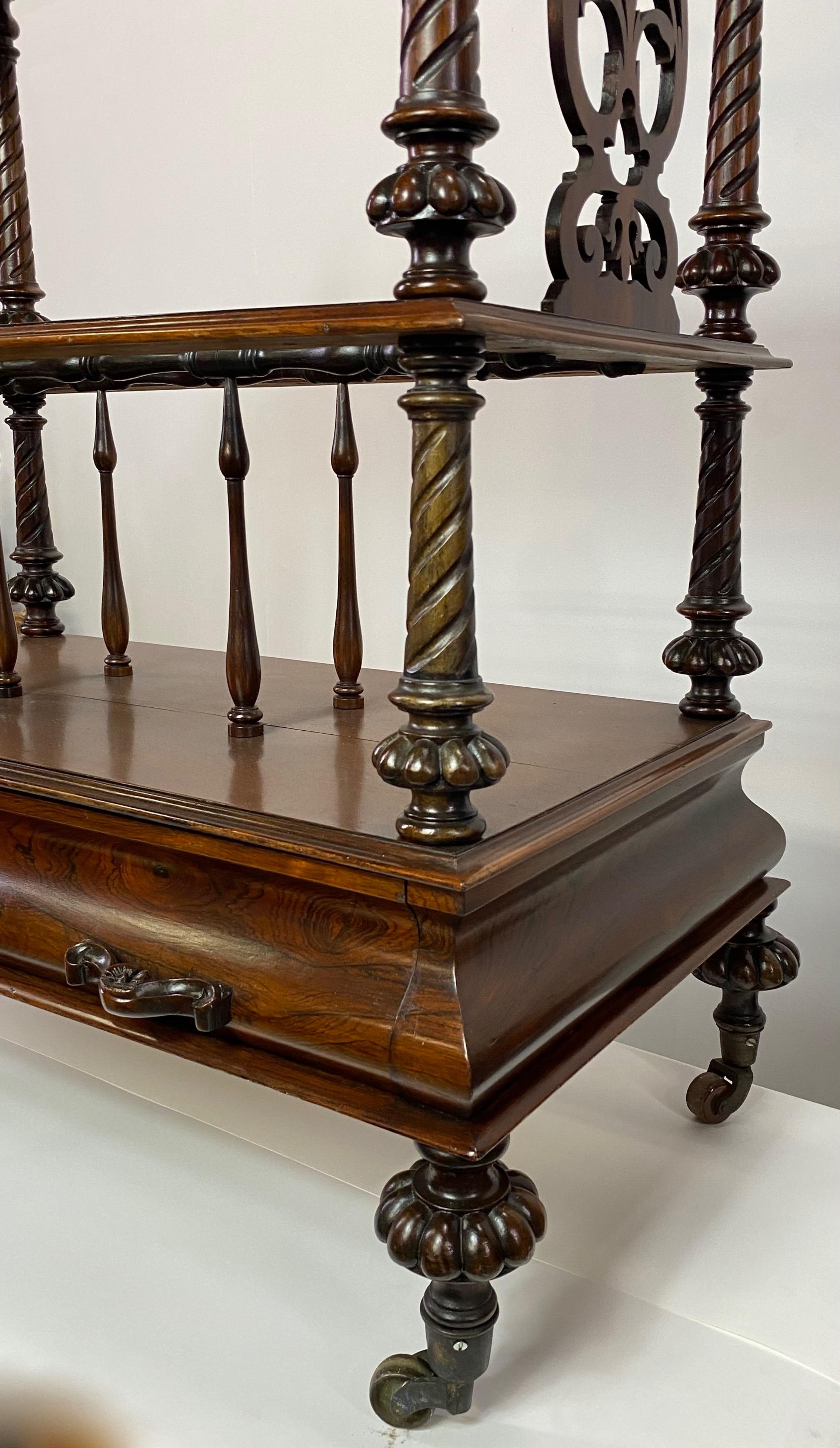19th Century William IV Rosewood Sheet Music Canterbury Table, England, circa 1835 For Sale