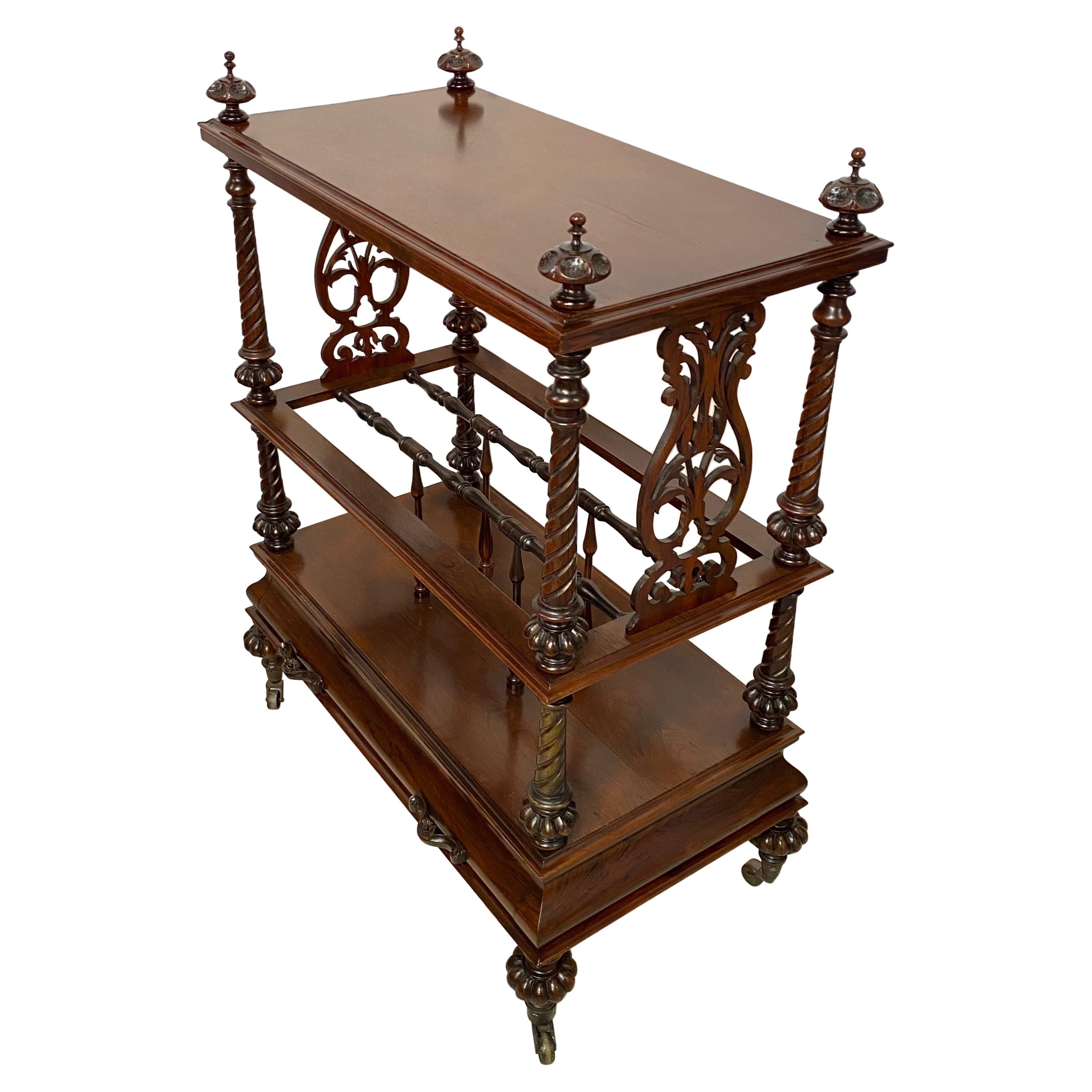 William IV Rosewood Sheet Music Canterbury Table, England, circa 1835 For Sale