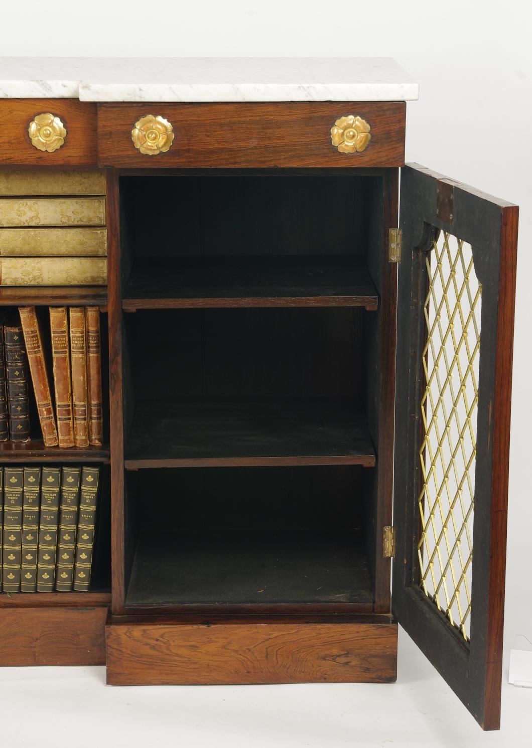 Brass William IV Rosewood Side Cabinet, circa 1830 For Sale