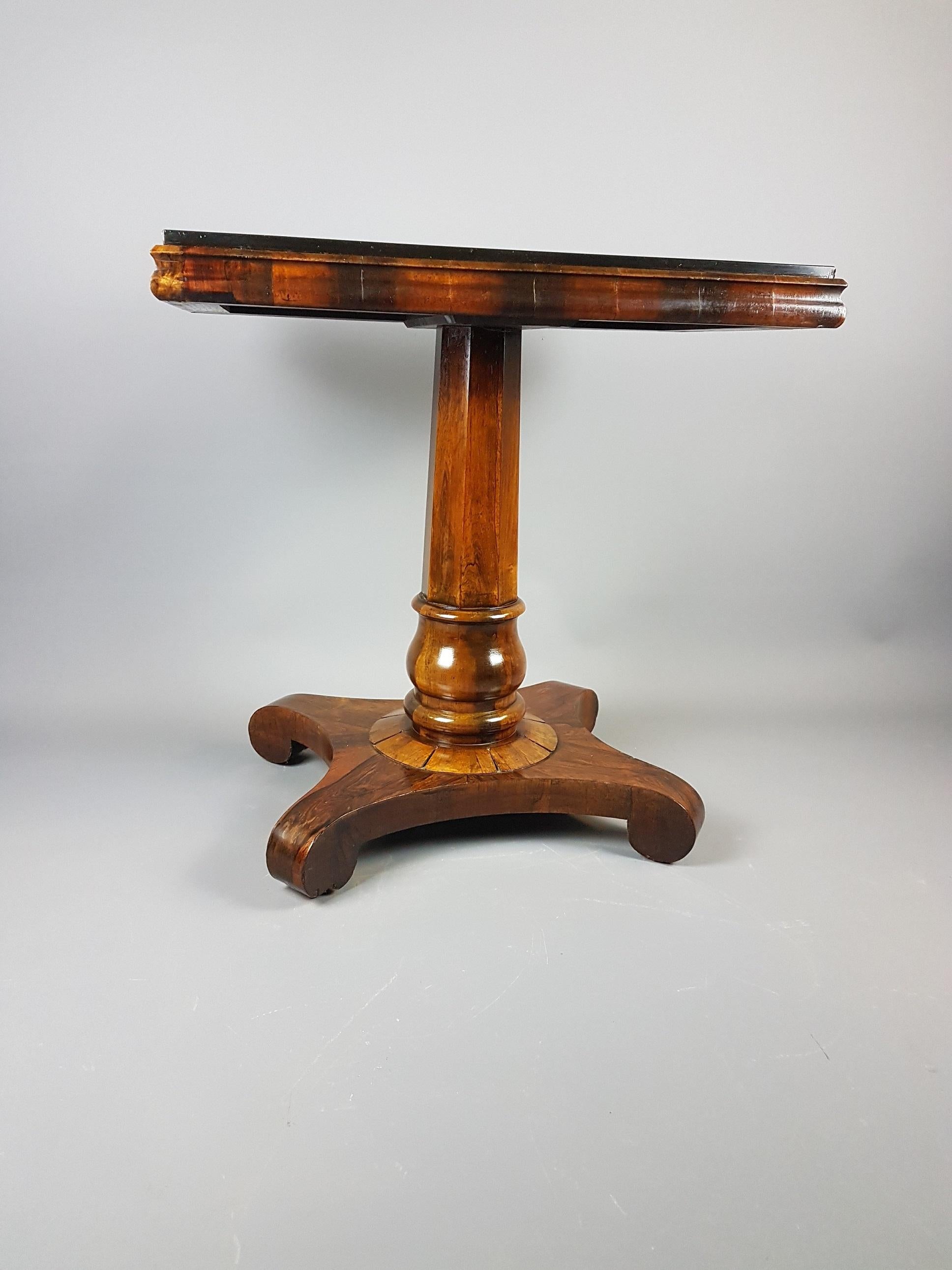 Carved William IV Rosewood Table With Specimen Marble Top