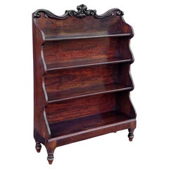 Antique William IV Rosewood Waterfall Bookcase