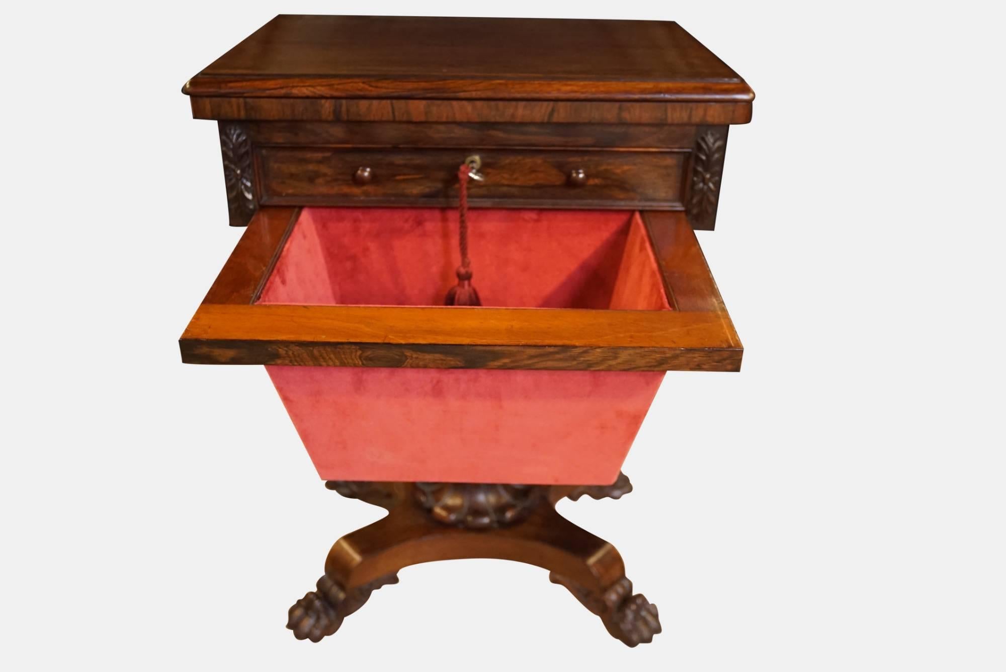 William IV Rosewood Work/Games/Writing Table For Sale 1