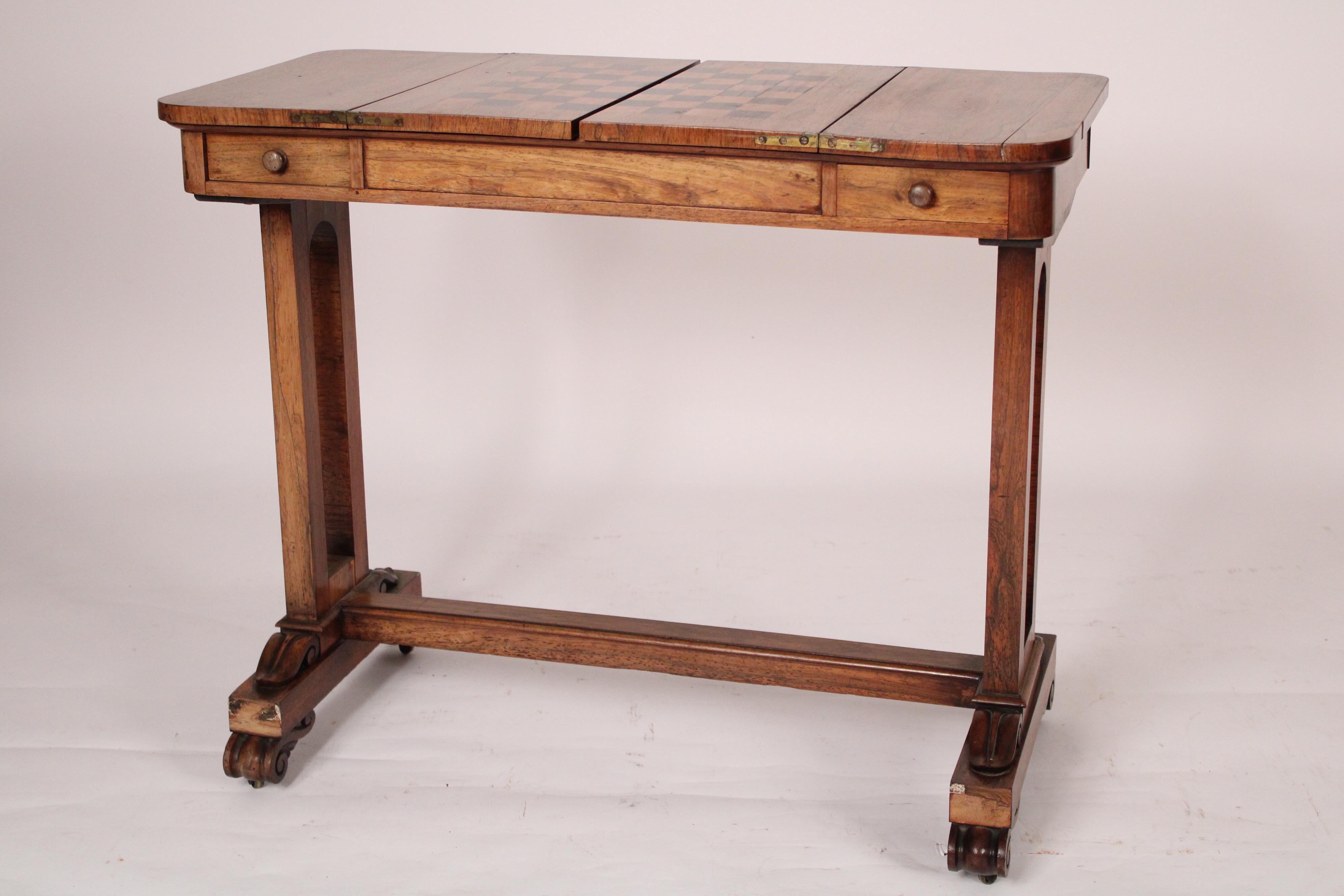 English William IV Rosewood Writing / Games Table For Sale