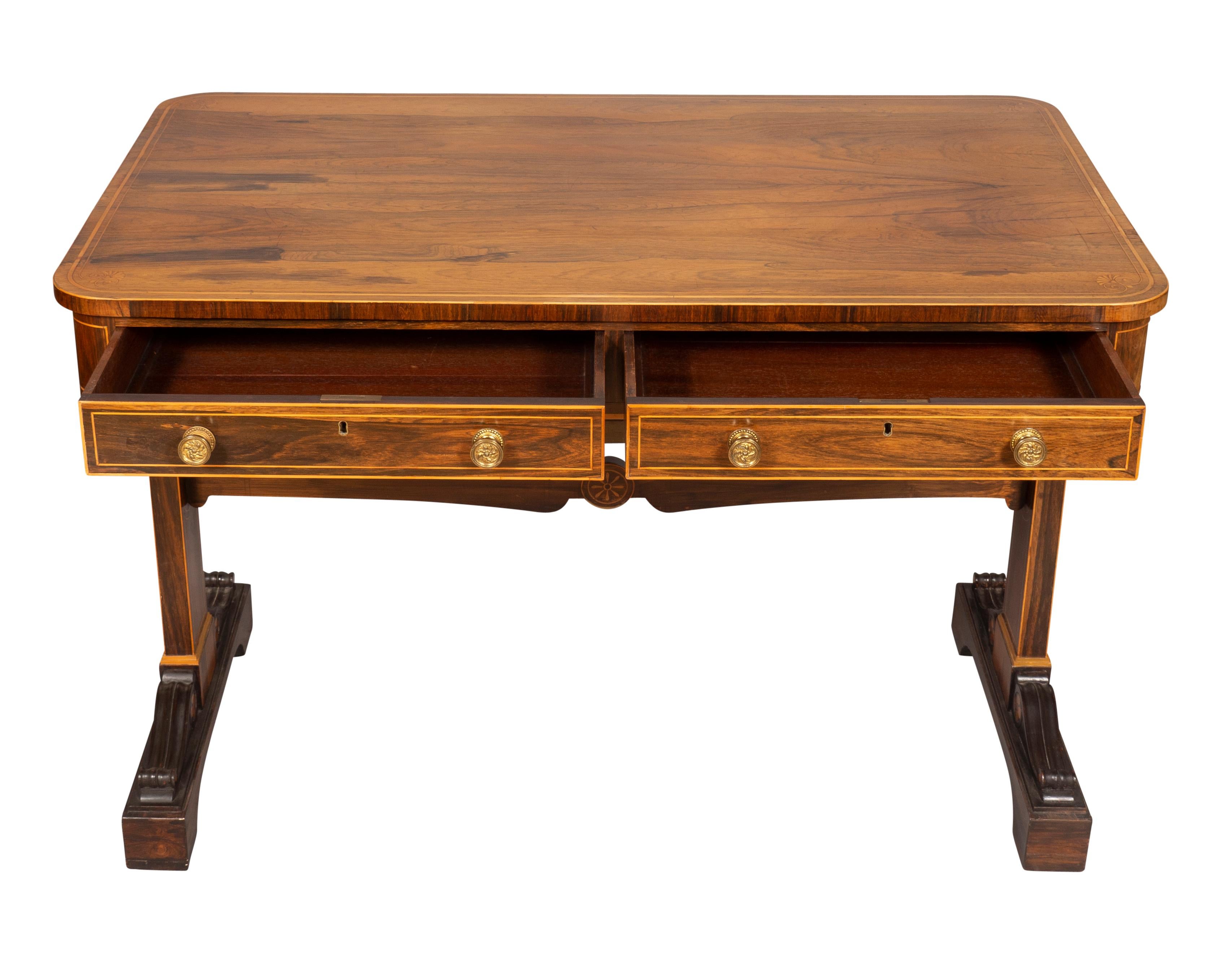 William IV Rosewood Writing Table In Good Condition For Sale In Essex, MA