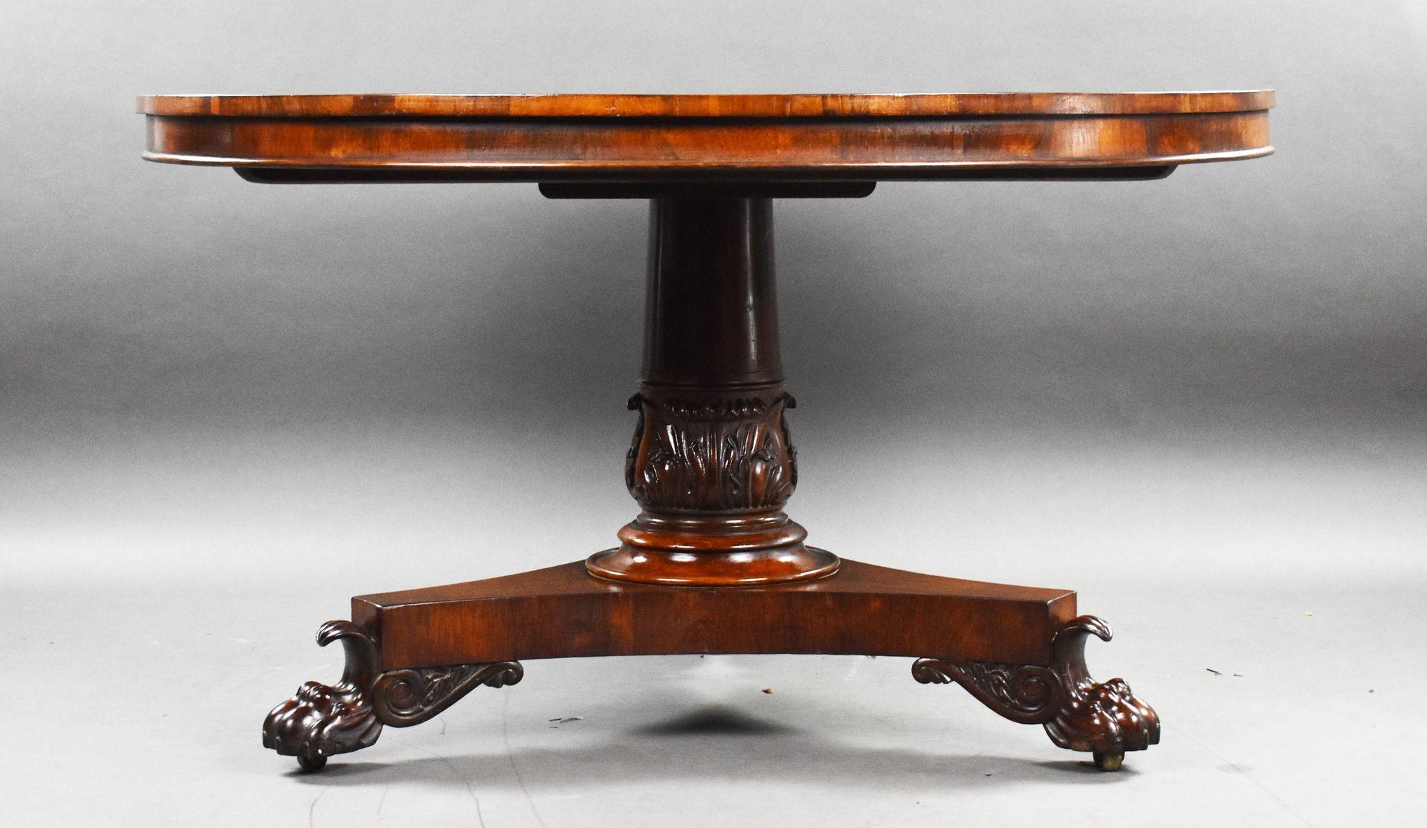 English William IV Round Rosewood Breakfast Table