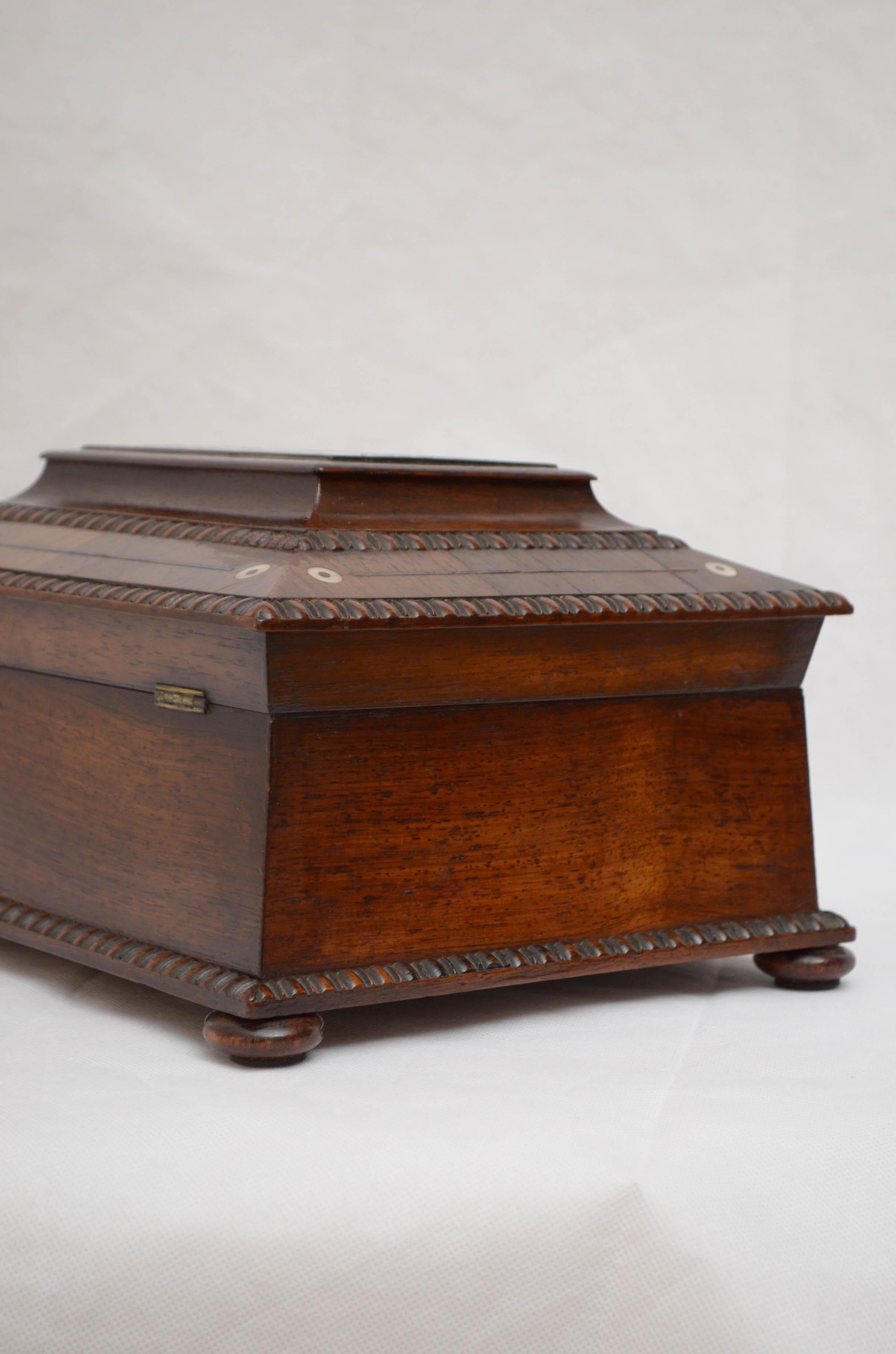 William IV Sarcophagus Jewelry Box in Rosewood For Sale 4