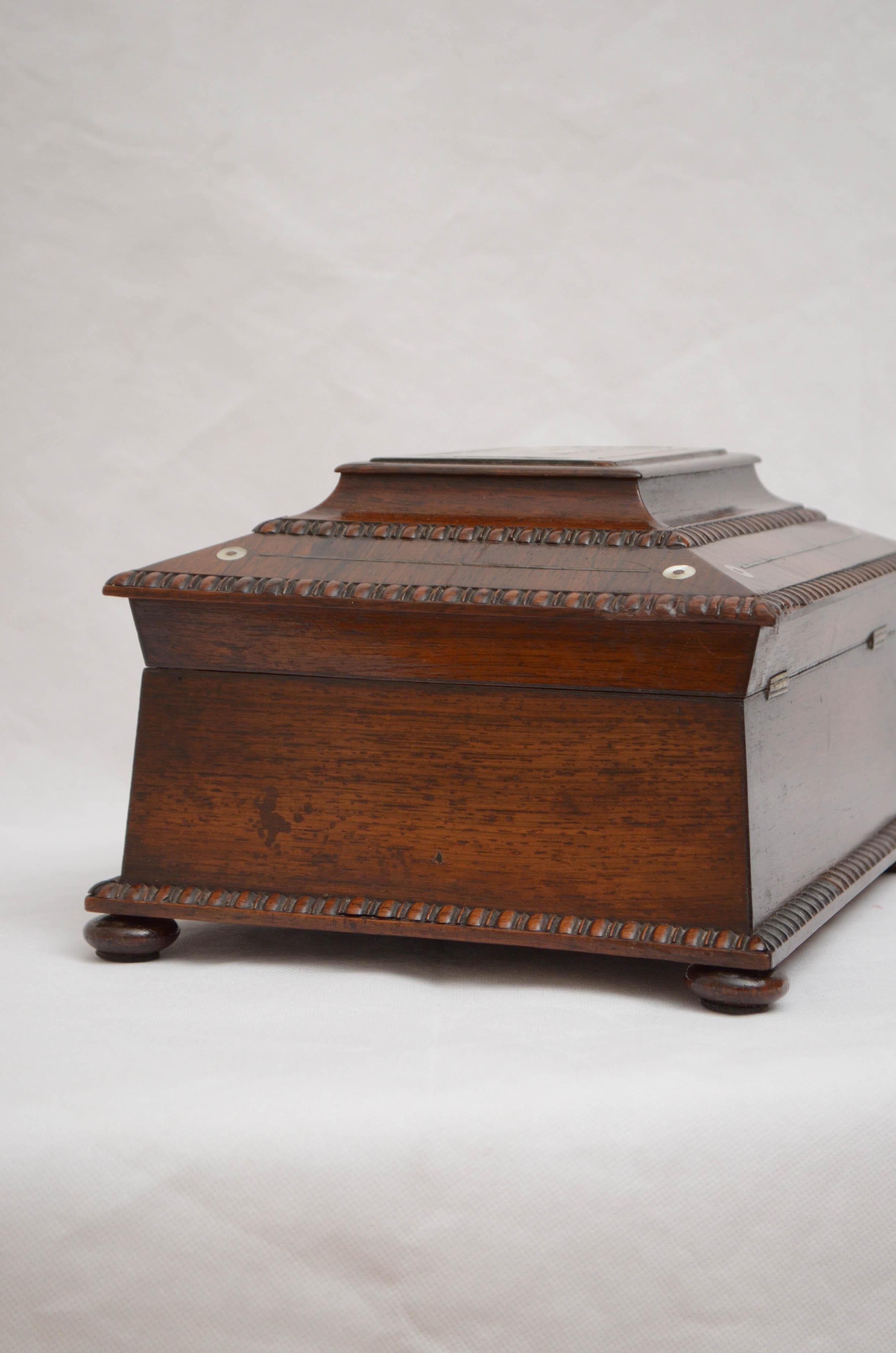 William IV Sarcophagus Jewelry Box in Rosewood For Sale 2