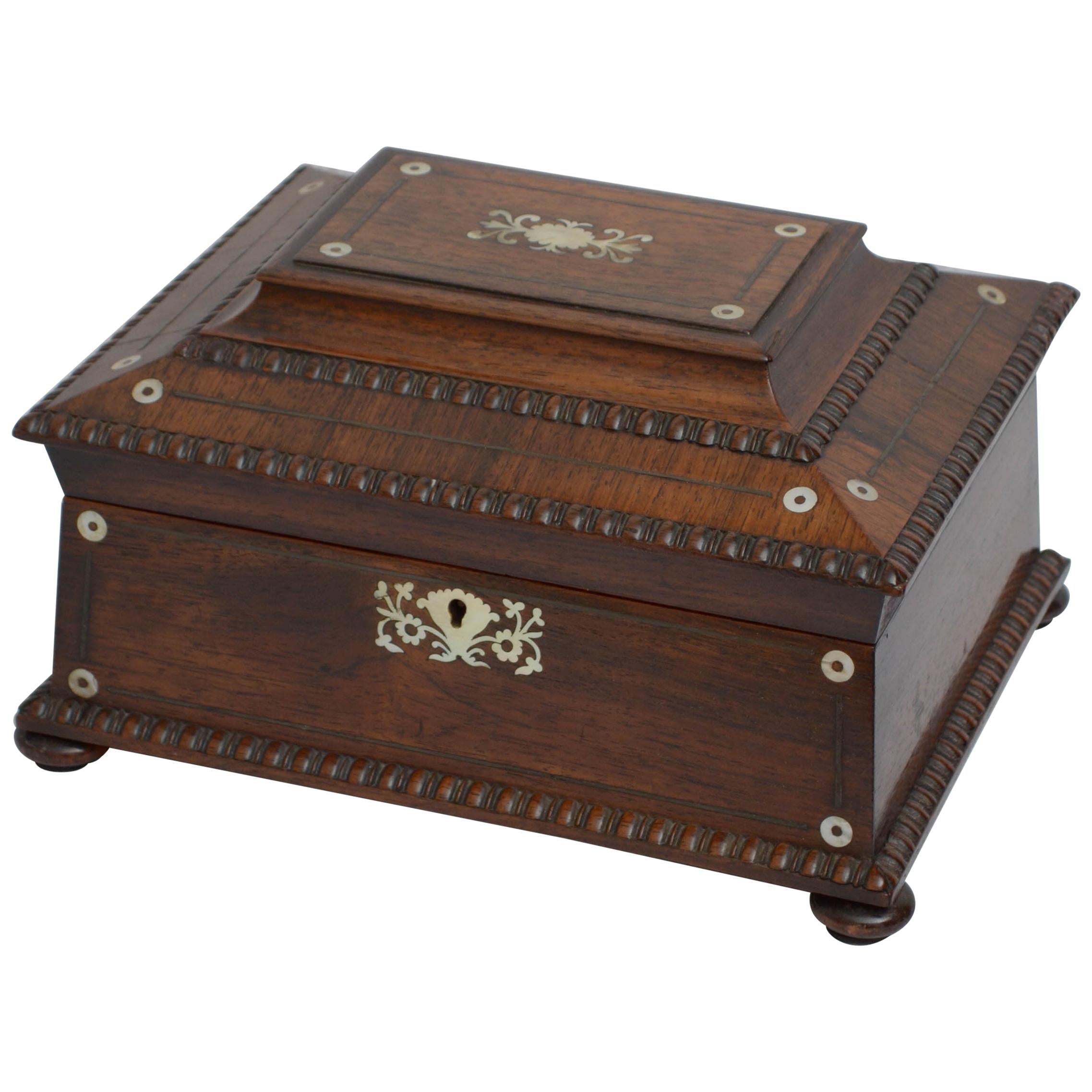 William IV Sarcophagus Jewelry Box in Rosewood