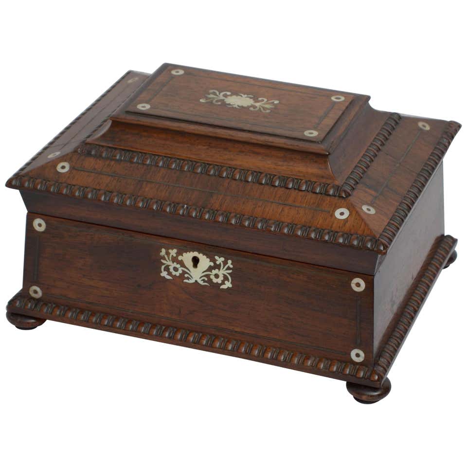 Elegant Early Victorian Jewelry Box with Tray For Sale at 1stDibs ...