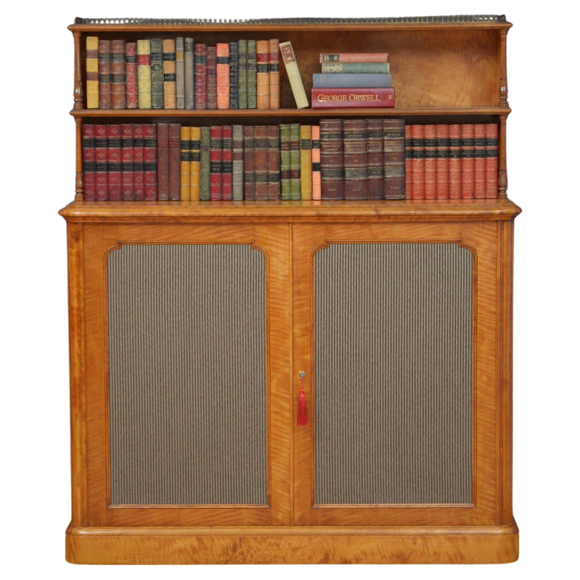 William IV Satin Birch Chiffonier Bookcase