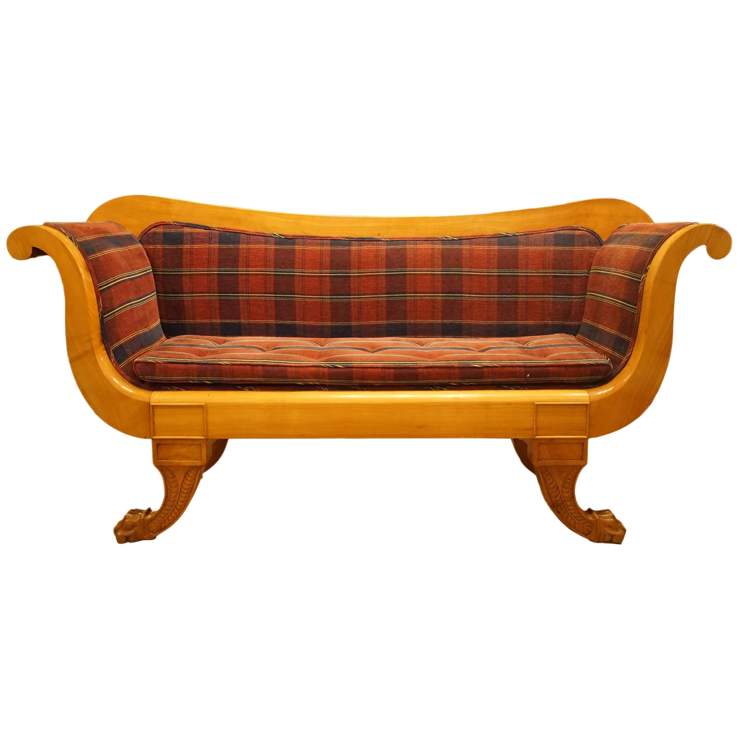 William IV Satin Walnut Sofa For Sale