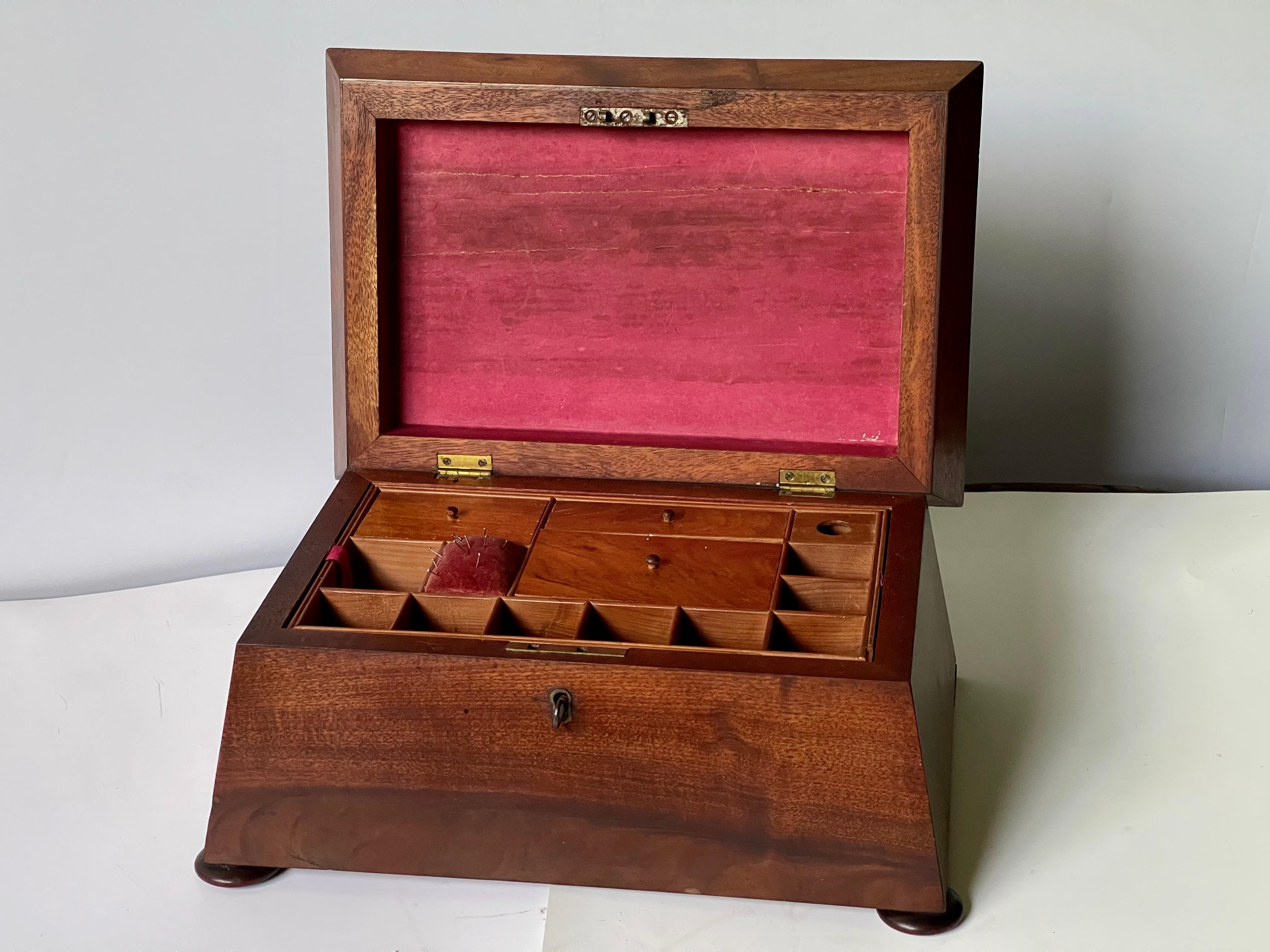 19th Century William IV Sewing Box of Mahogany