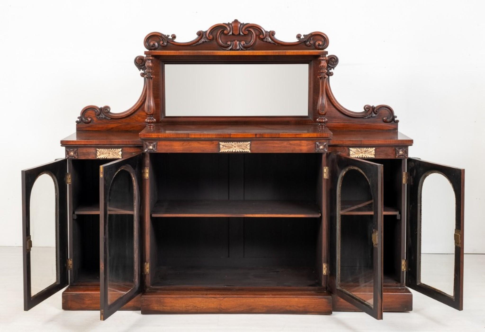 William IV Side Cabinet, Rosewood Sideboard Antique Server For Sale 1