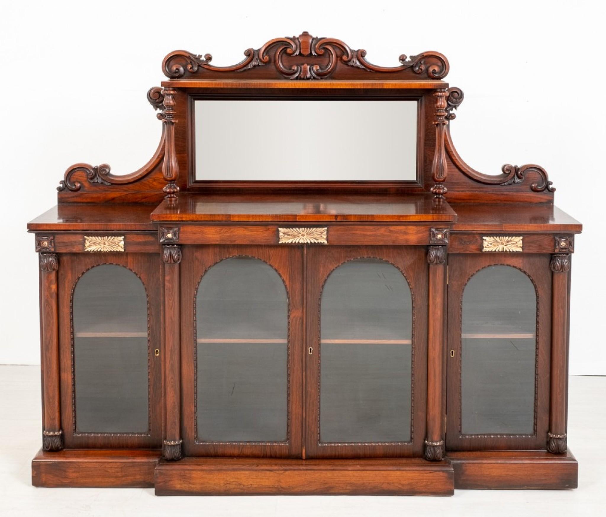 William IV Side Cabinet, Rosewood Sideboard Antique Server For Sale 3