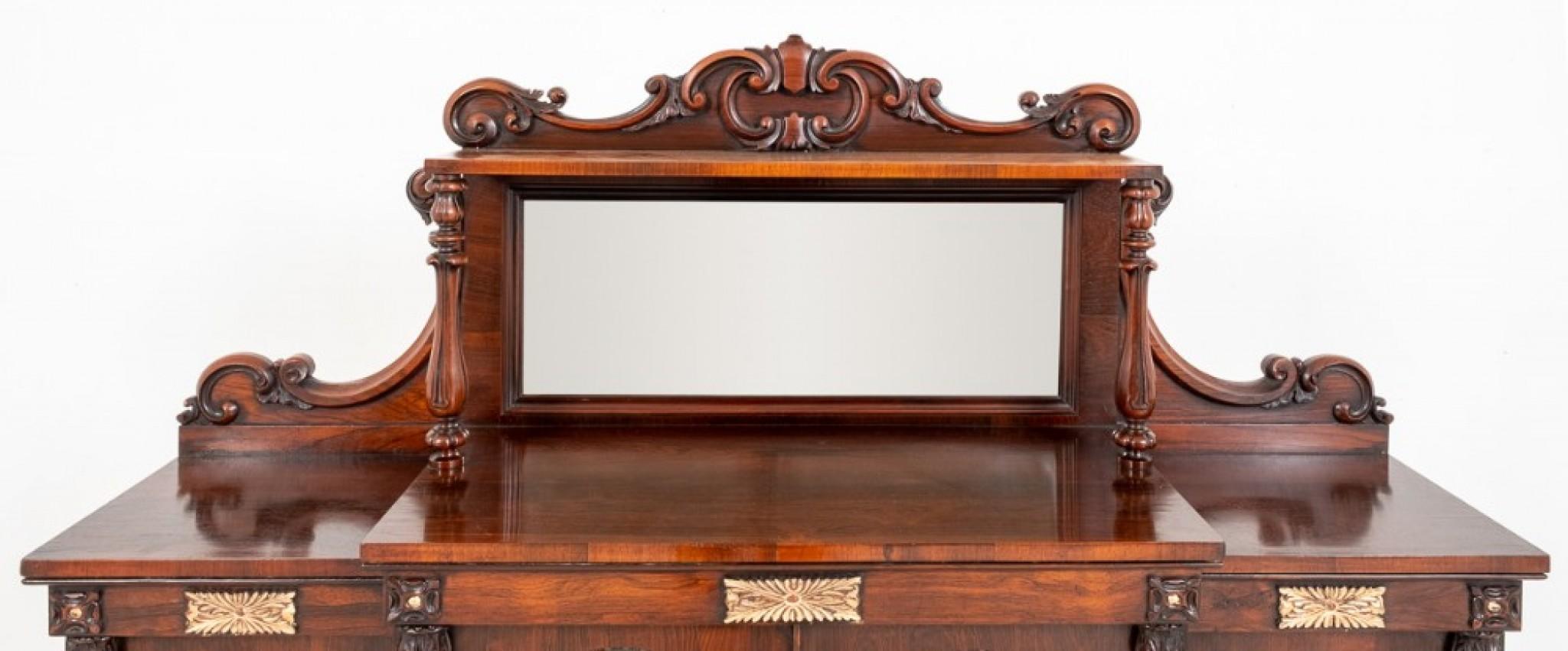 William IV Side Cabinet, Rosewood Sideboard Antique Server For Sale 4