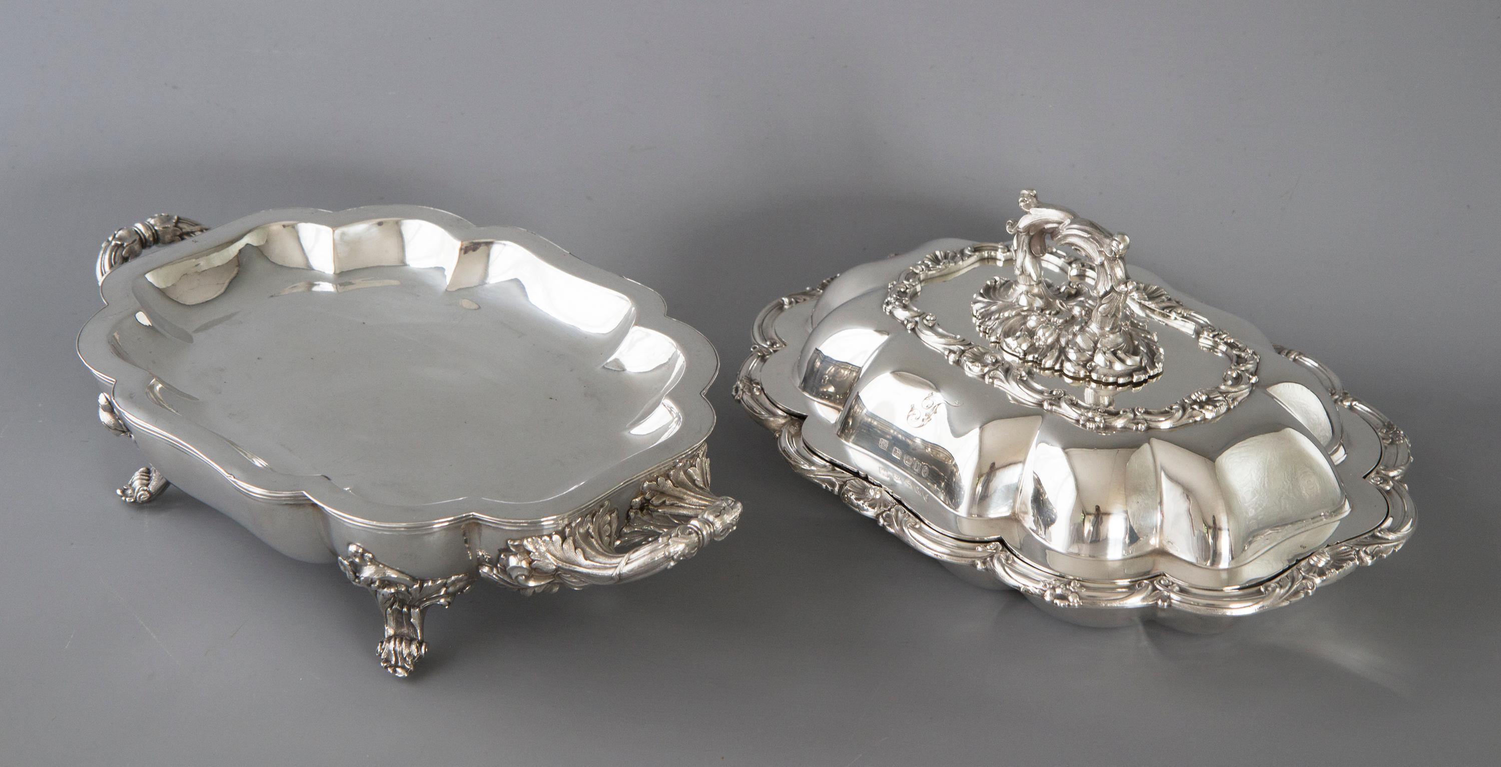 silver entree dishes