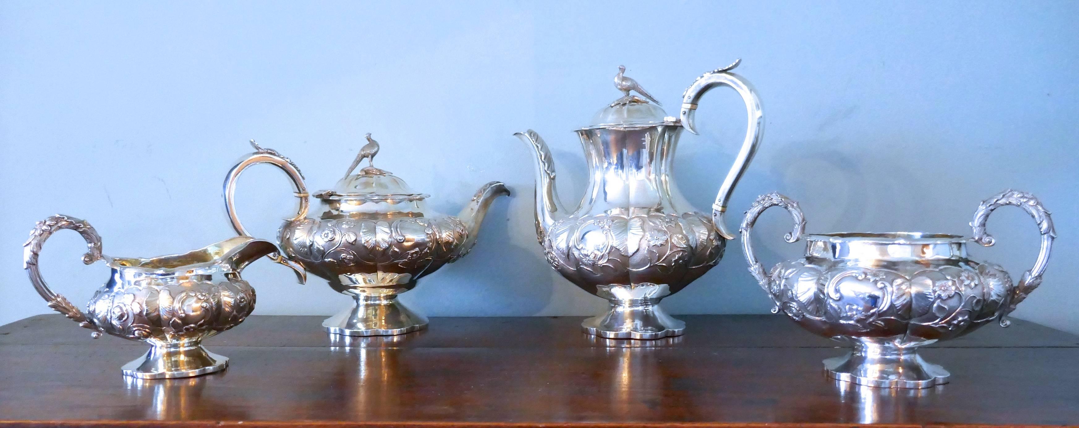 William IV Silver Four-Piece Tea and Coffee Set by William Hewitt, London, 1836 3