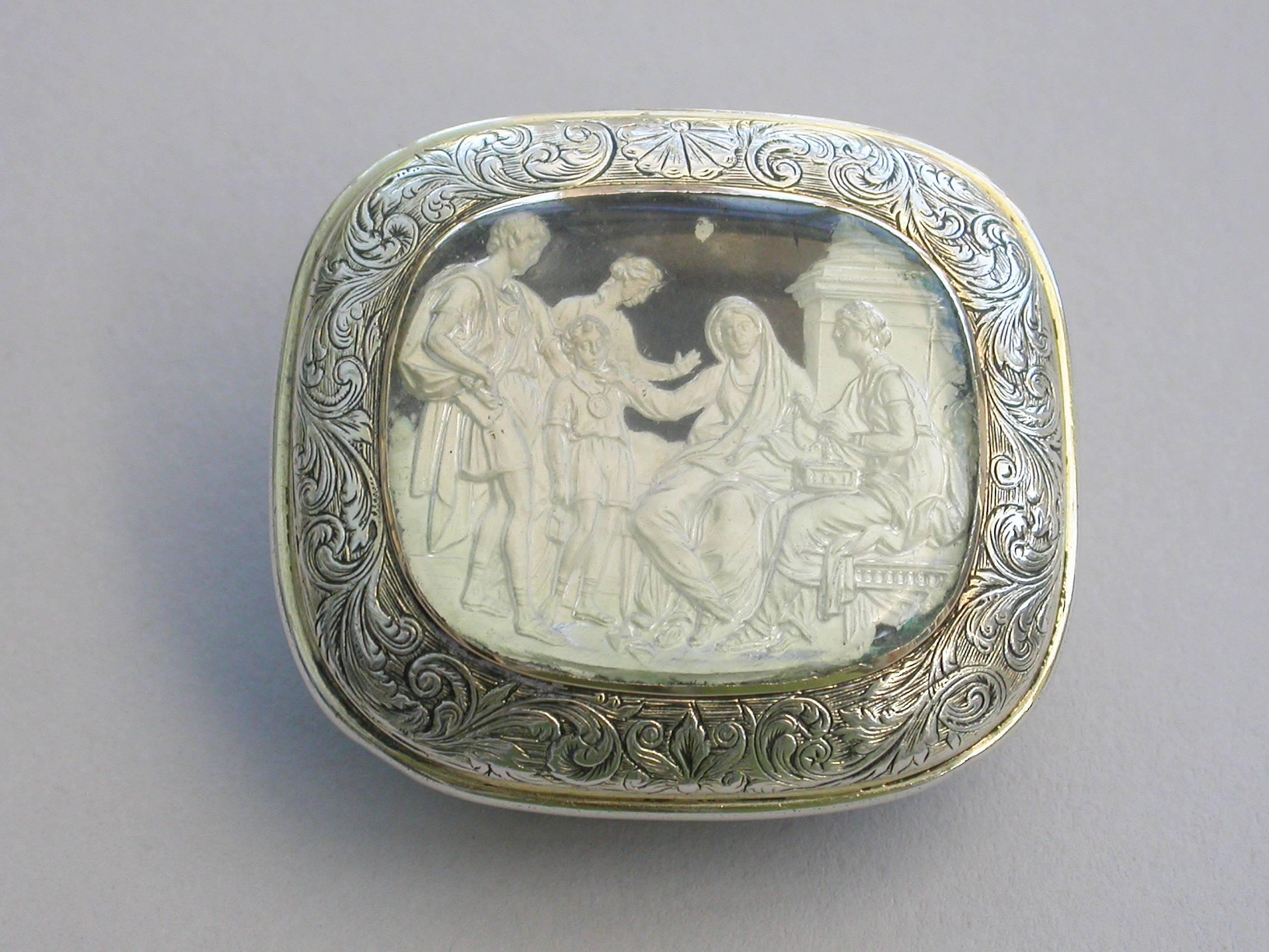 Mid-19th Century William IV Silver Gilt and Slip Cushion Shaped Vinaigrette Cornelia, 1834