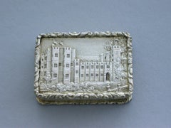William IV Silver Gilt Castle Top Vinaigrette Kenilworth Castle, 1832