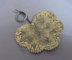 William IV Silver Gilt "Strawberry Leaf" Caddy Spoon by Joseph Willmore, 1832