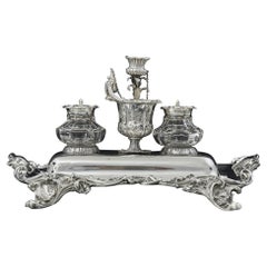 William IV silver inkstand