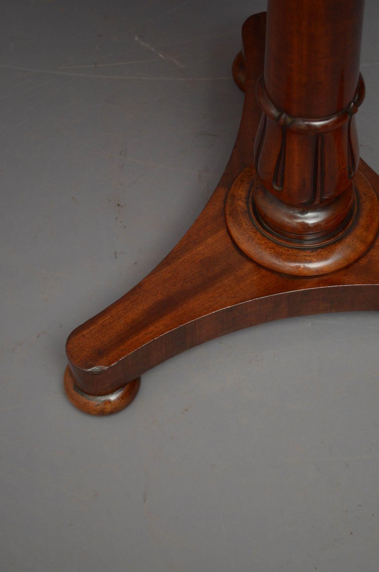 William IV Solid Mahogany Lamp Table For Sale 5