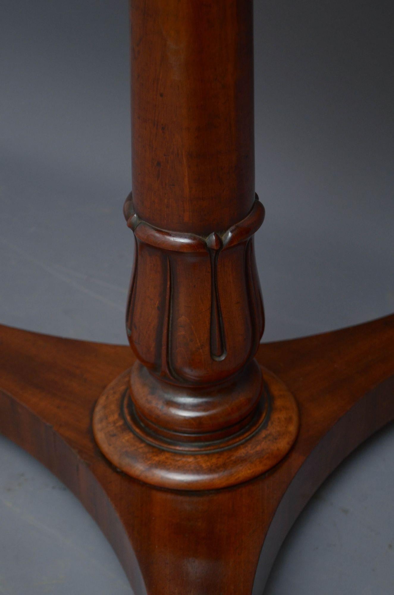 William IV Solid Mahogany Lamp Table For Sale 2