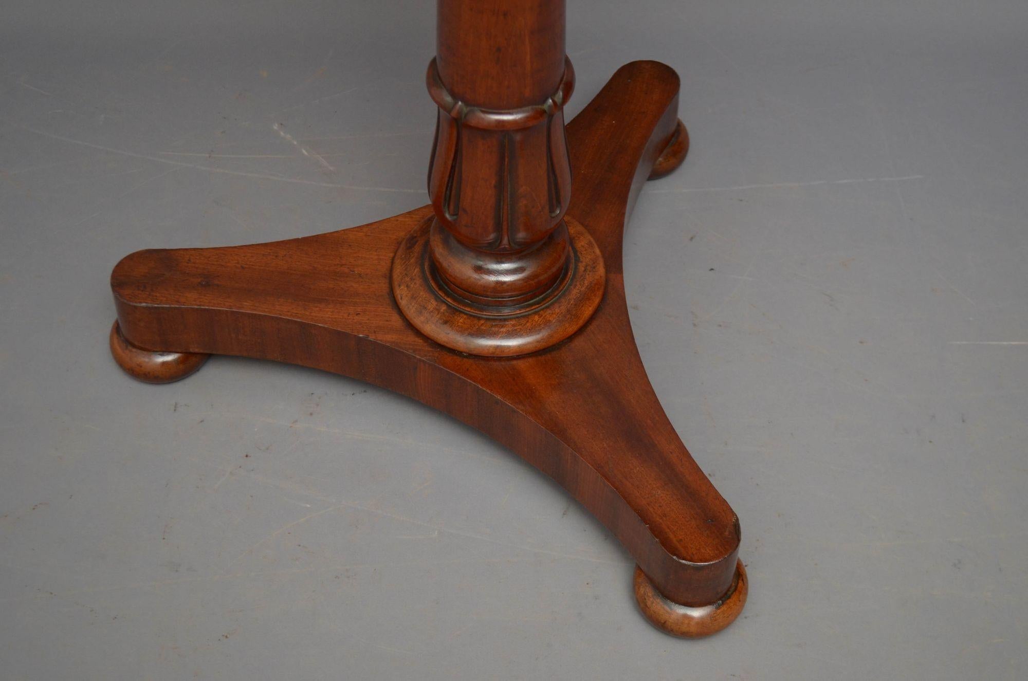 William IV Solid Mahogany Lamp Table For Sale 3