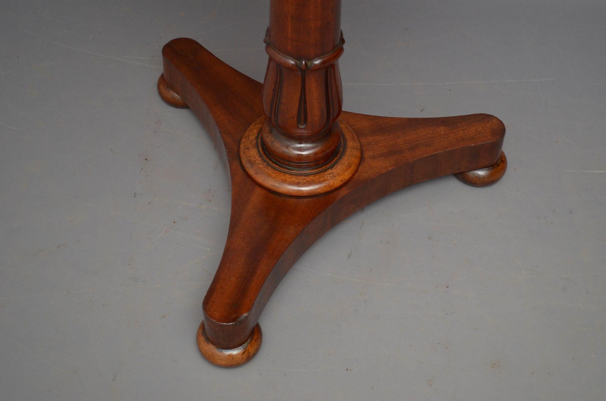 William IV Solid Mahogany Lamp Table For Sale 4
