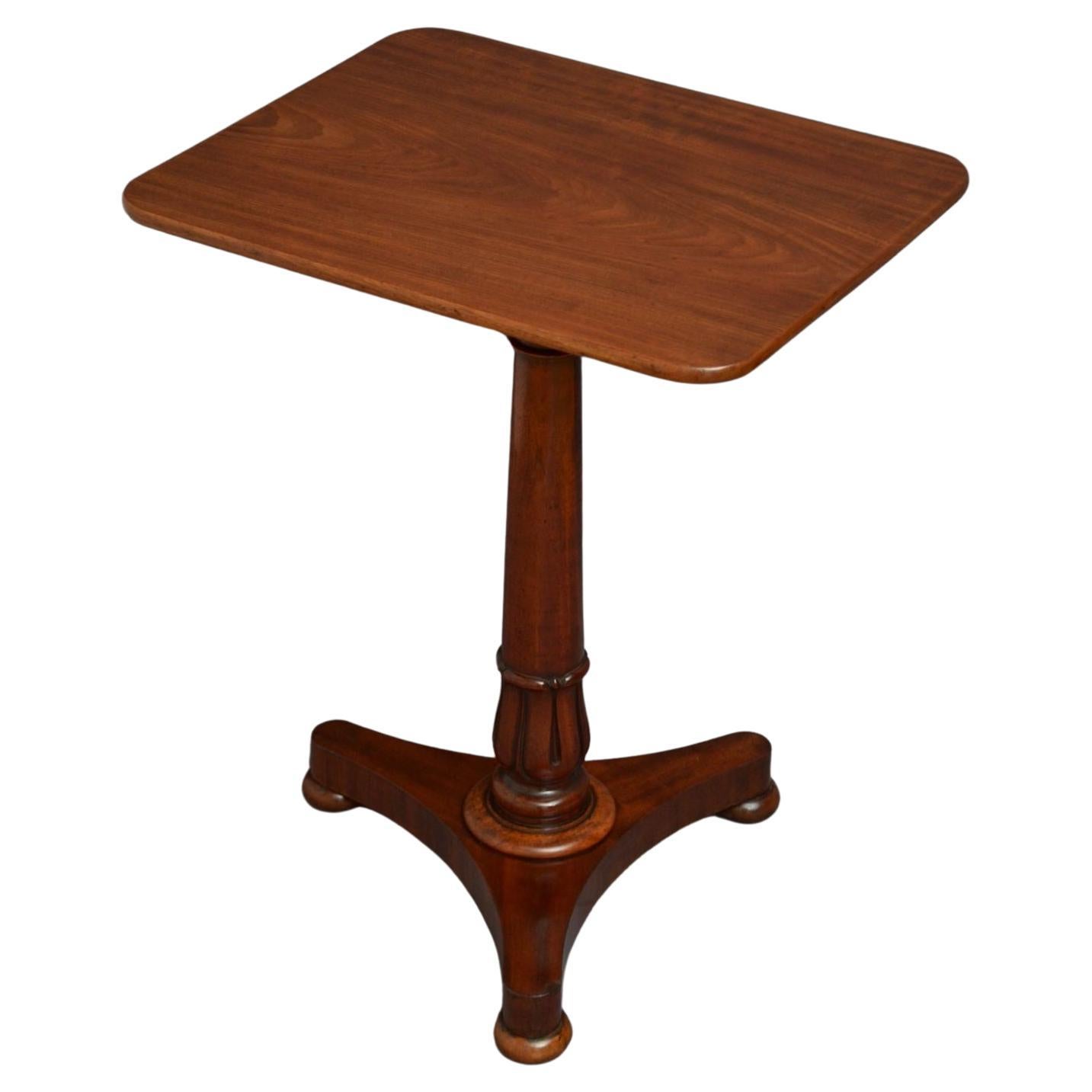 William IV Solid Mahogany Lamp Table For Sale