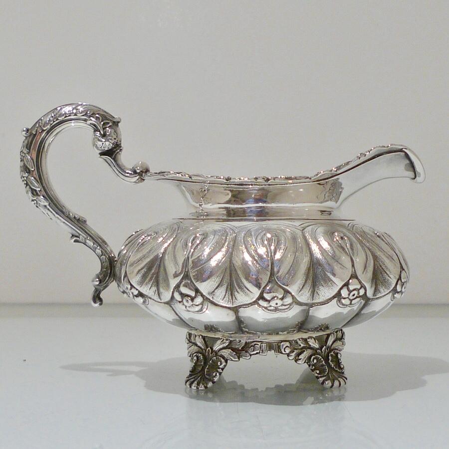 William IV Sterling Silver Irish 3-Piece Teaset Dublin 1830 Robert Smith & J 2