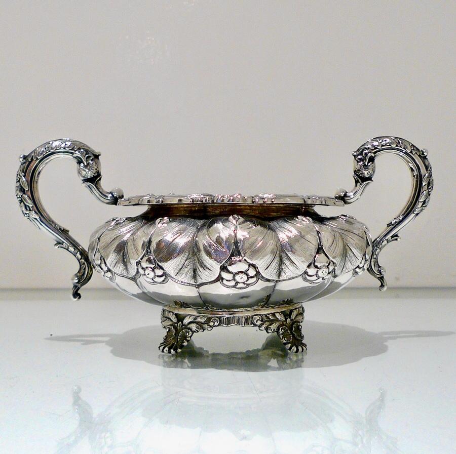 William IV Sterling Silver Irish 3-Piece Teaset Dublin 1830 Robert Smith & J 3
