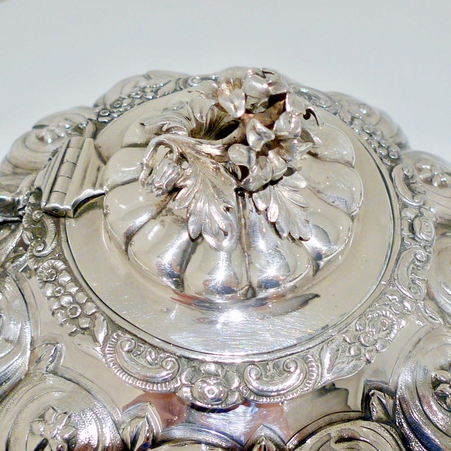 William IV Sterling Silver Irish 3-Piece Teaset Dublin 1830 Robert Smith & J 4