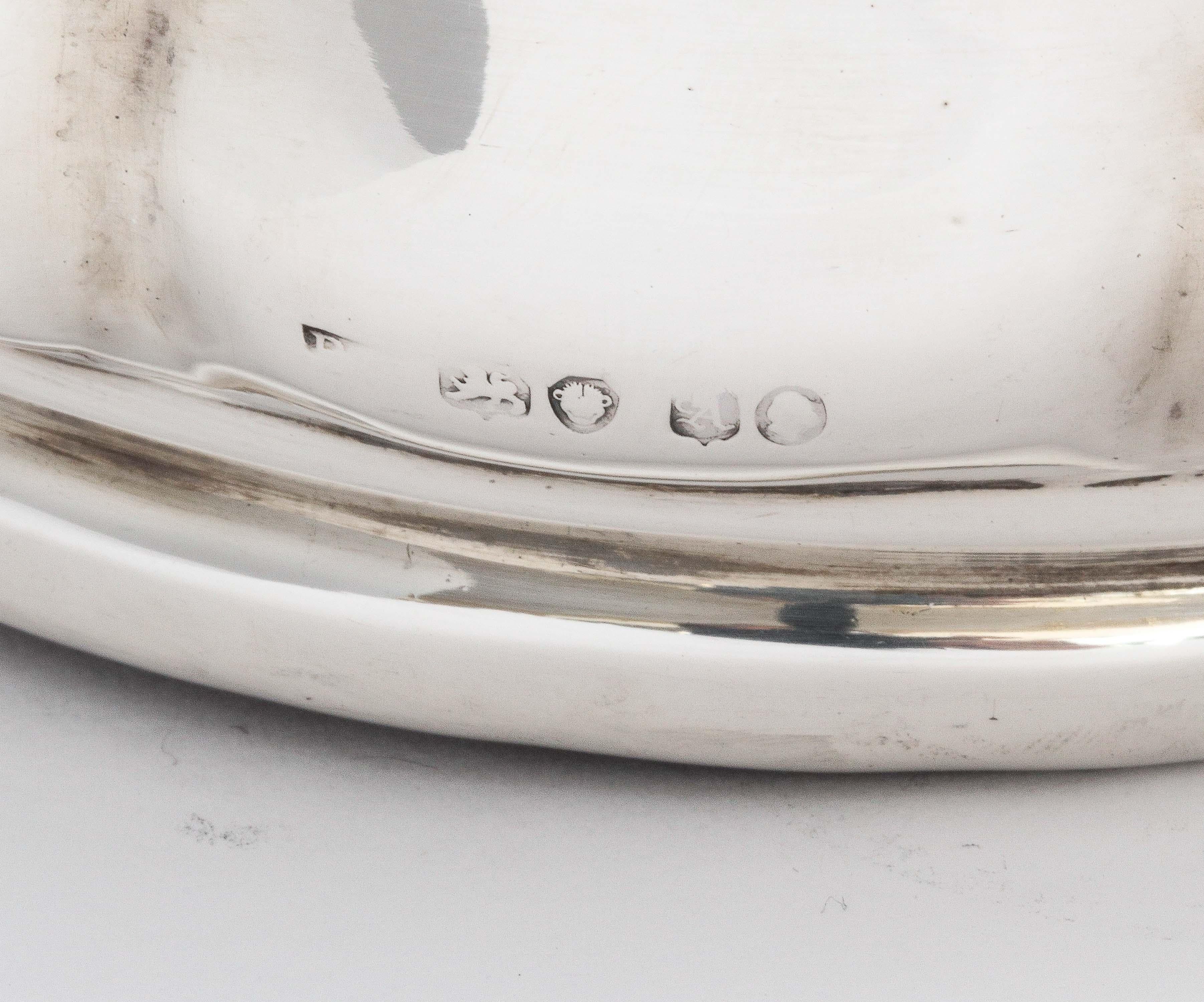 Posavasos para botella de vino/champán de madera con montura de plata de ley William IV en venta 2
