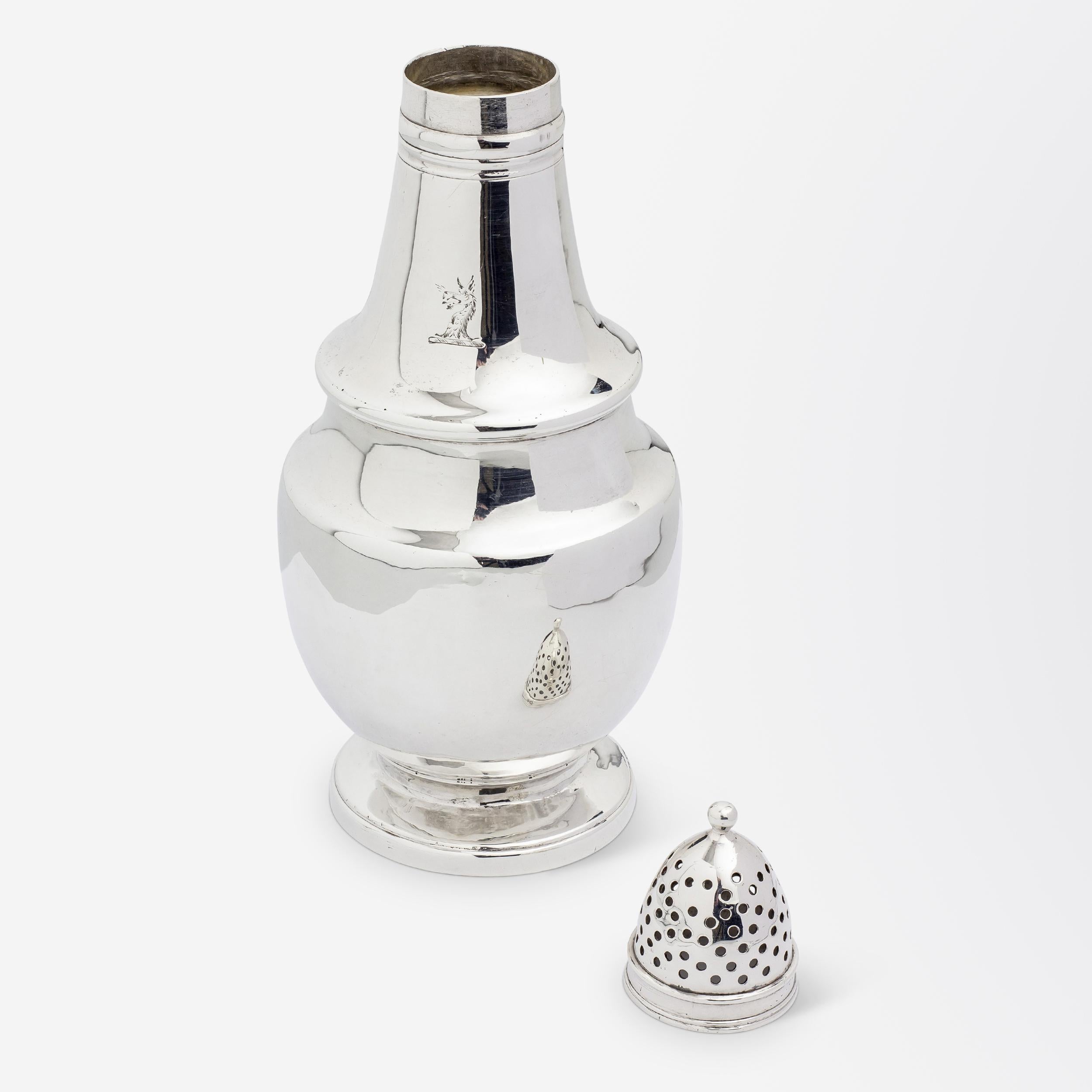 Women's or Men's William IV Sterling Silver Pepperette by William Bateman II For Sale