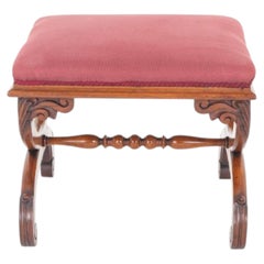 William IV Stool Seat Carved Mahogany Period 1835