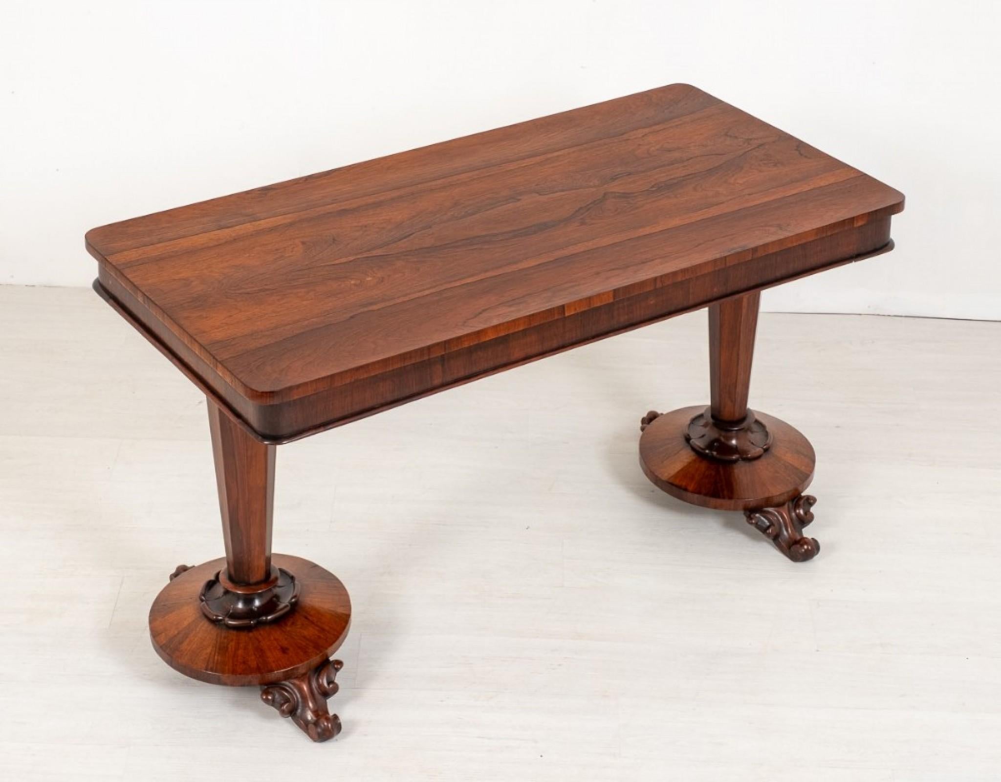 William IV Stretcher Table, Antique Rosewood Hall Tables For Sale 6