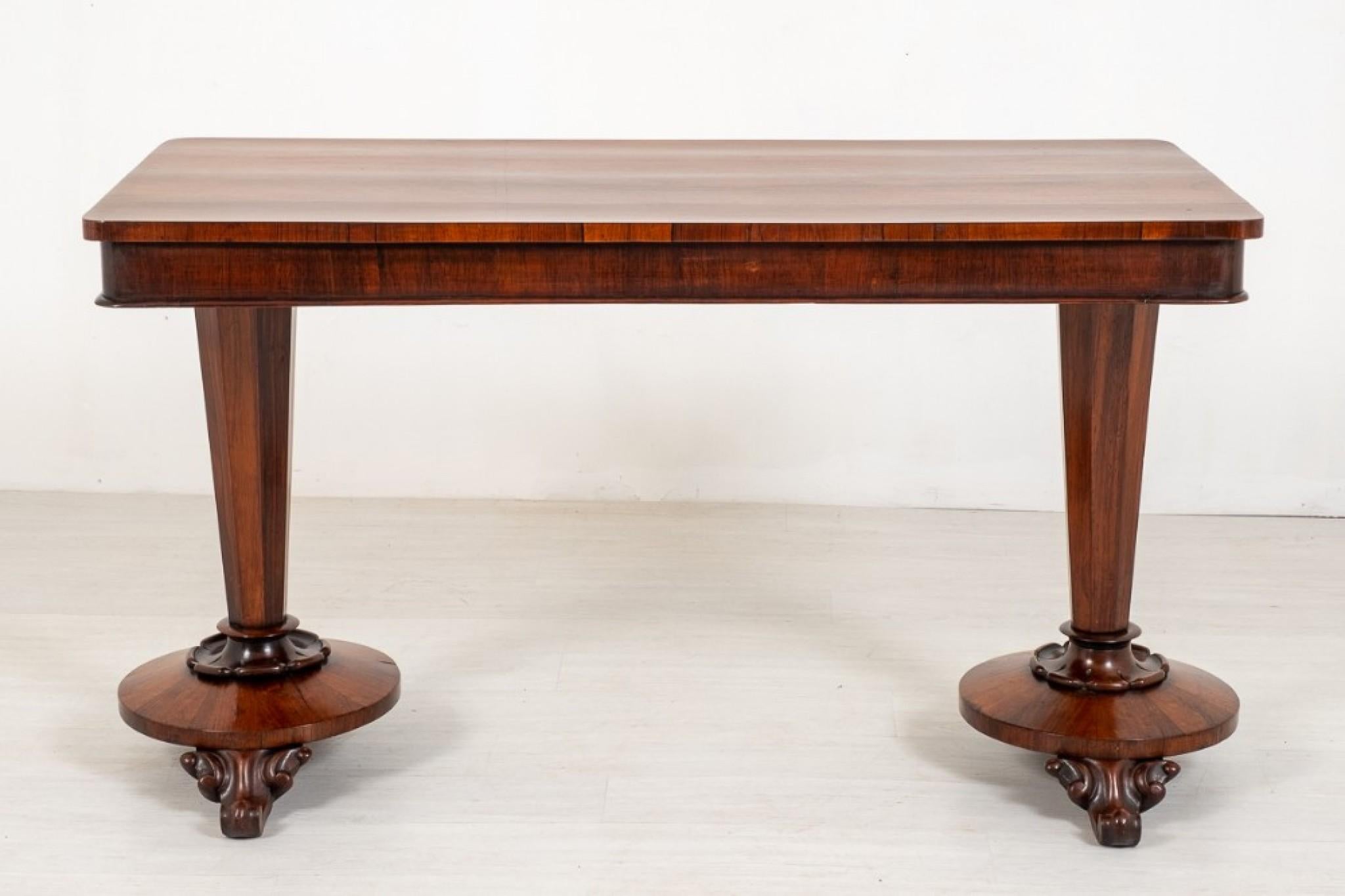 Table extensible William IV - Tables d'entrée anciennes en bois de rose en vente 2