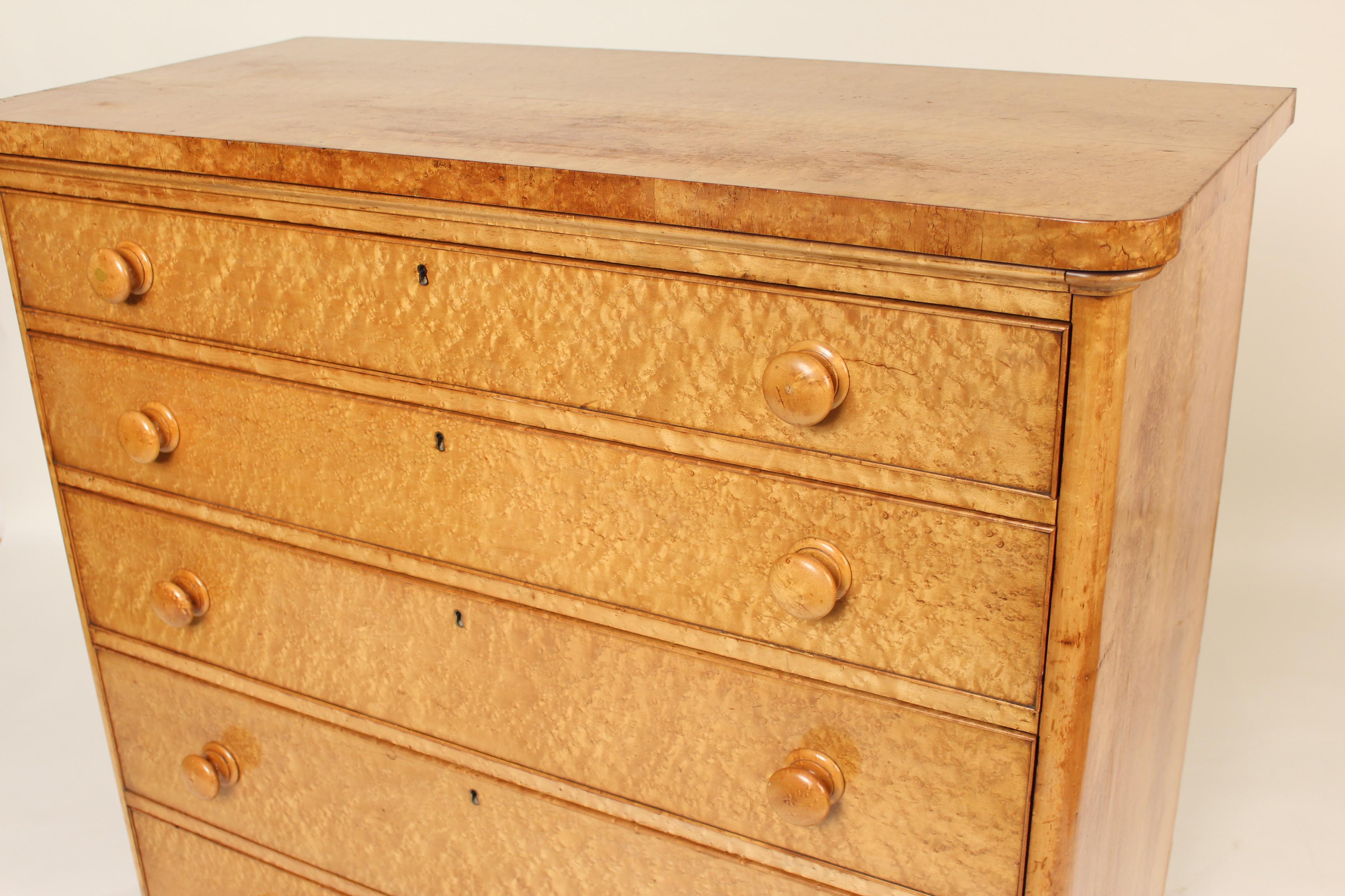 William IV Style Bird's-Eye Maple Chest of Drawers 1